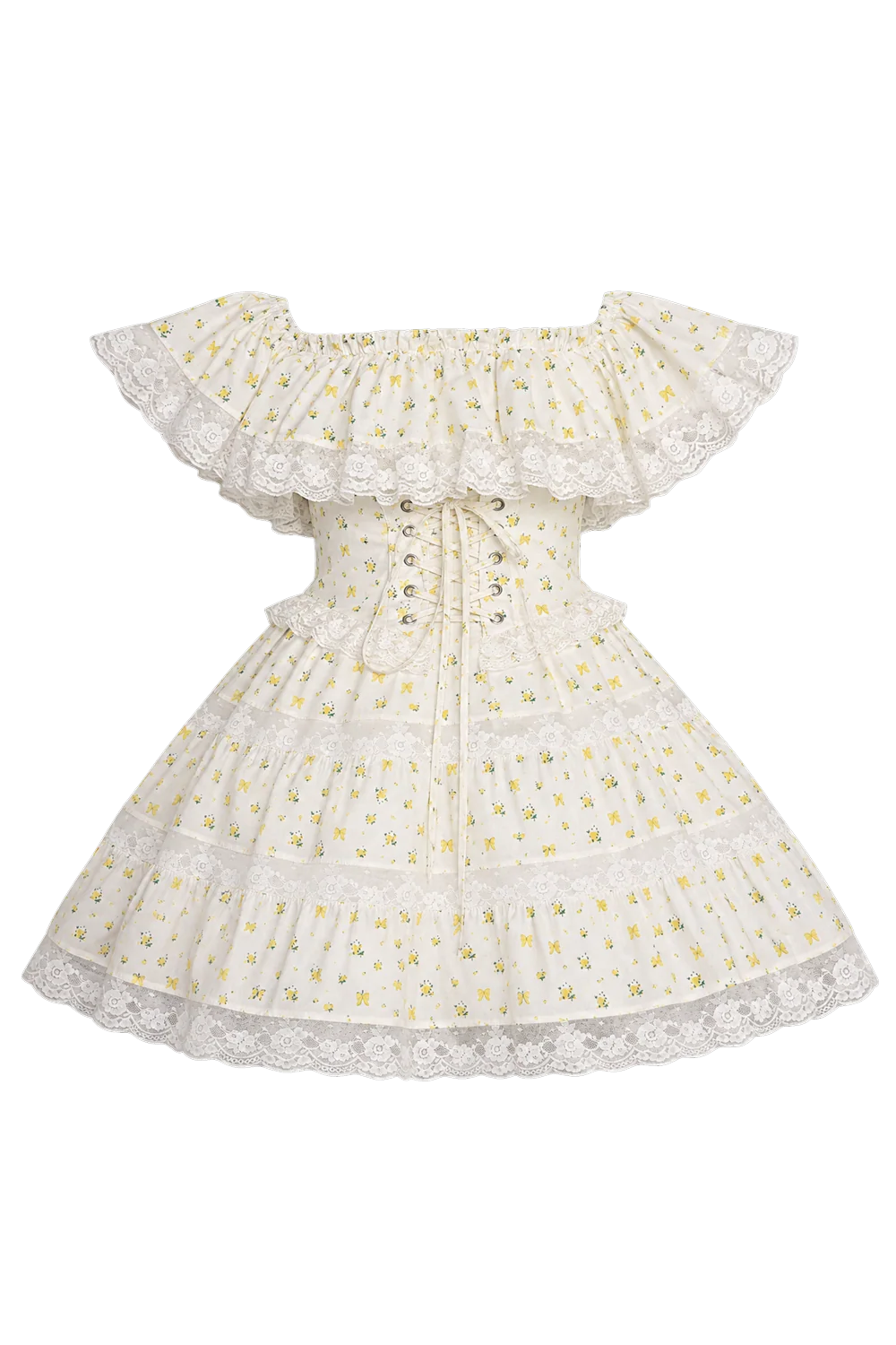 Yellow Rose Garden Party Dress by Miss Candyholic