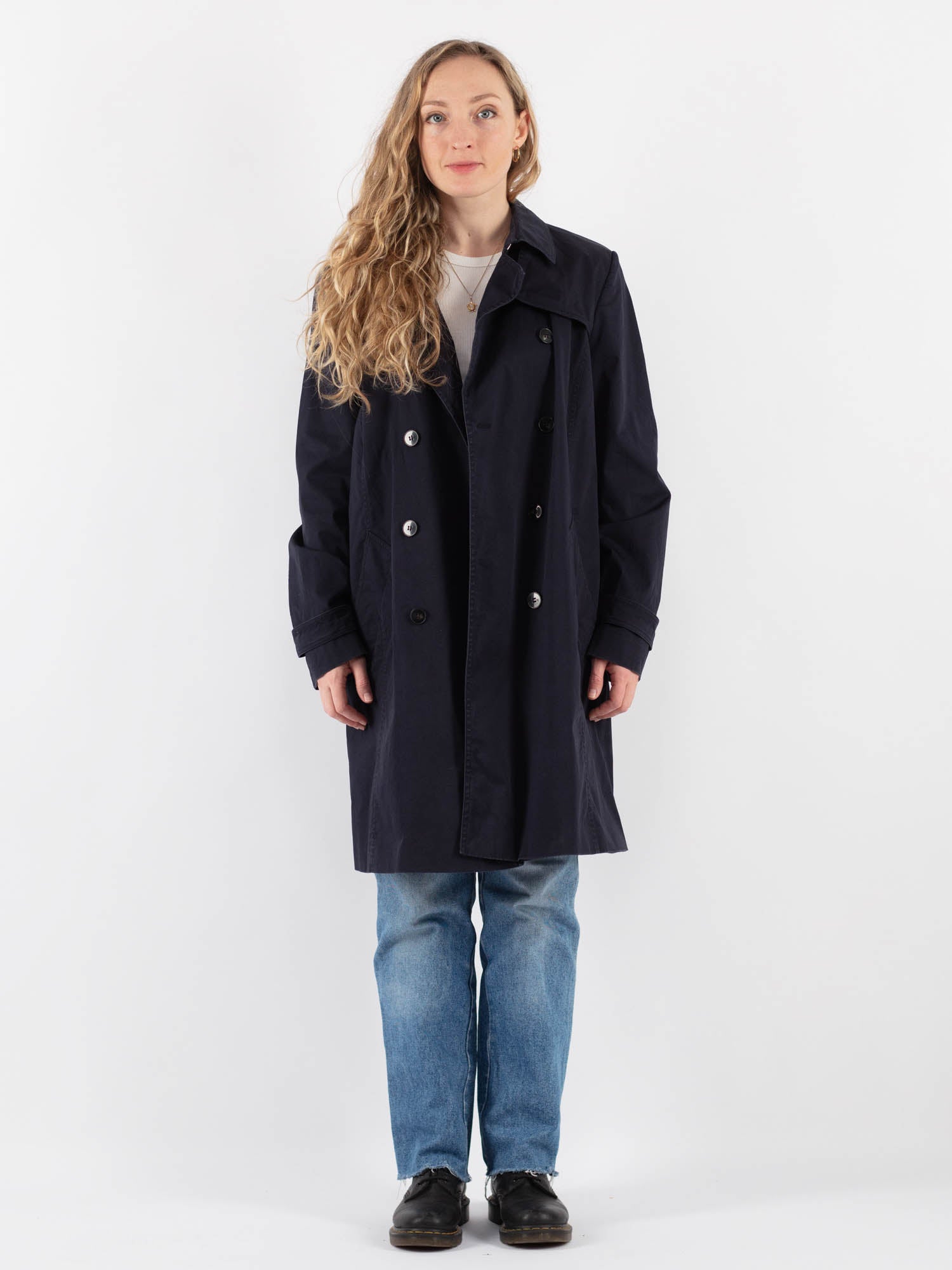 Vintage 00's Women Trench Coat in Blue by Northern Grip