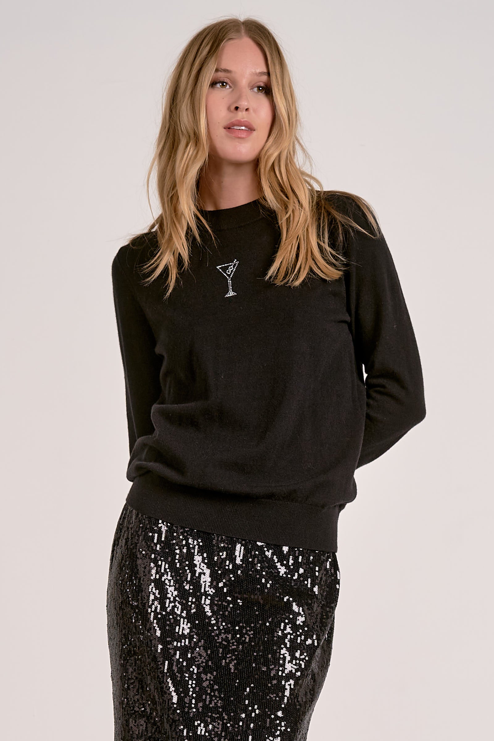 Elan Crewneck Martini Sweater by Sierra Deene