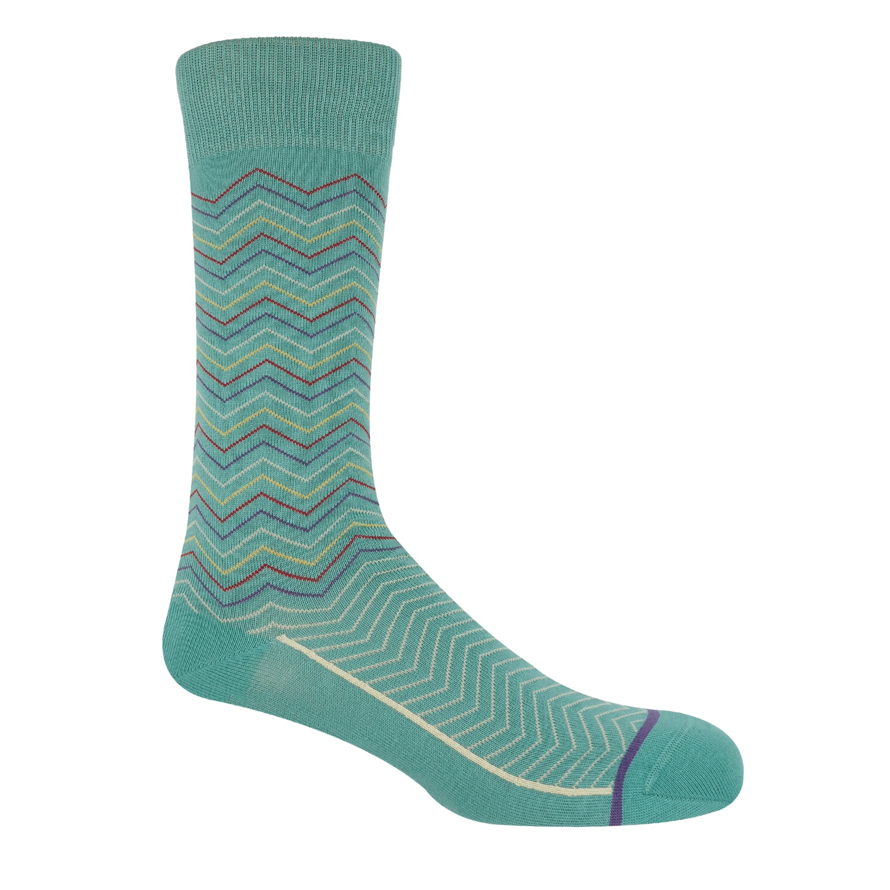 Zigzag Men's Socks - Teal by Peper Harow