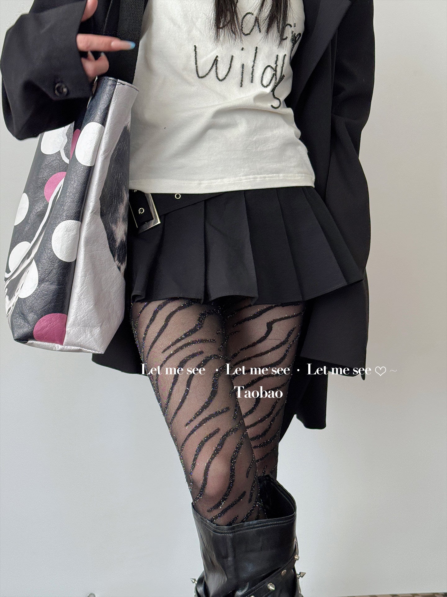 Y2K Zebra Sheer Tights - LET ME SEE by Land Decora