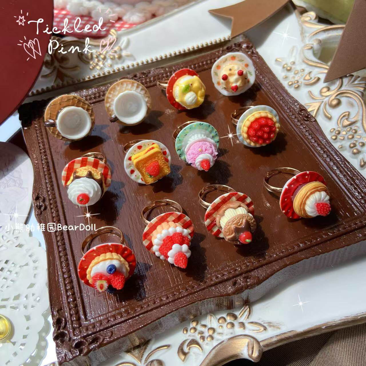 Kawaii Cake Dessert Ring - Bear Doll by Land Decora