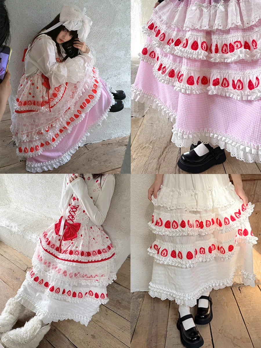 Kawaii Strawberry Cake Skirt - Daytoday Everyday Institute by Land Decora