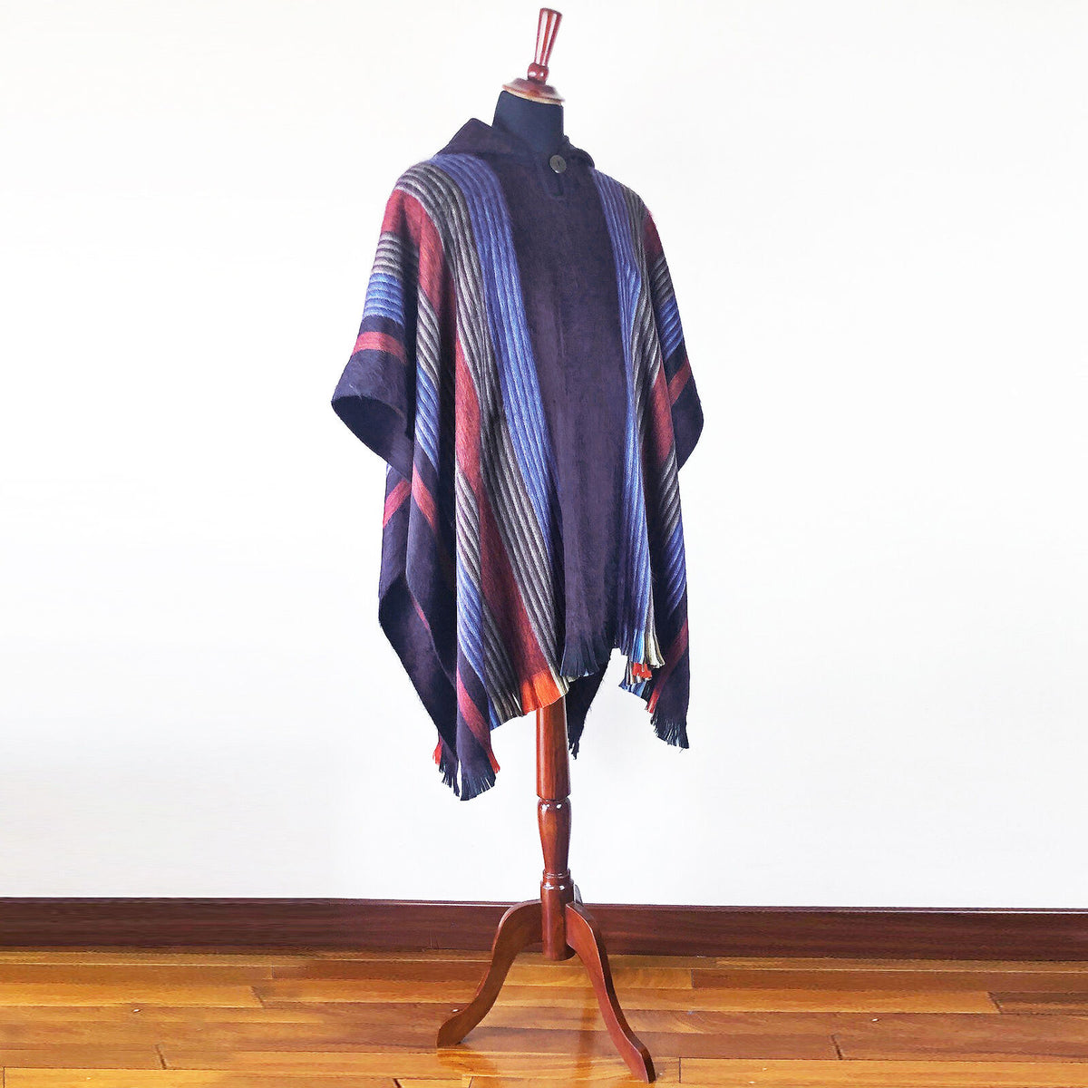 Chiguinda - Lightweight Baby Alpaca Hooded Poncho - Deep Purple - Unis by ECUALAMA