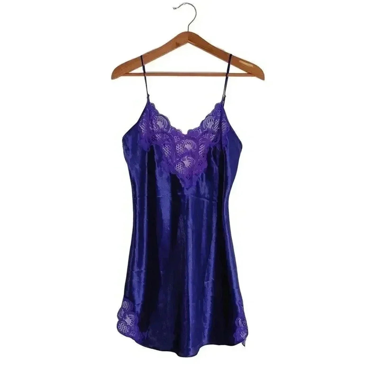 Vintage 90s Victoria's Secret Gold Label Purple Lacy Slip Women's Size by Hot Girl Secondhand