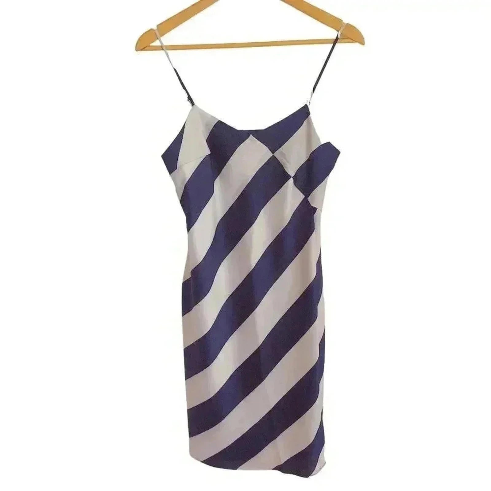 NWT Banana Republic Blue White Striped Slip Dress Women's Size 4P by Hot Girl Secondhand
