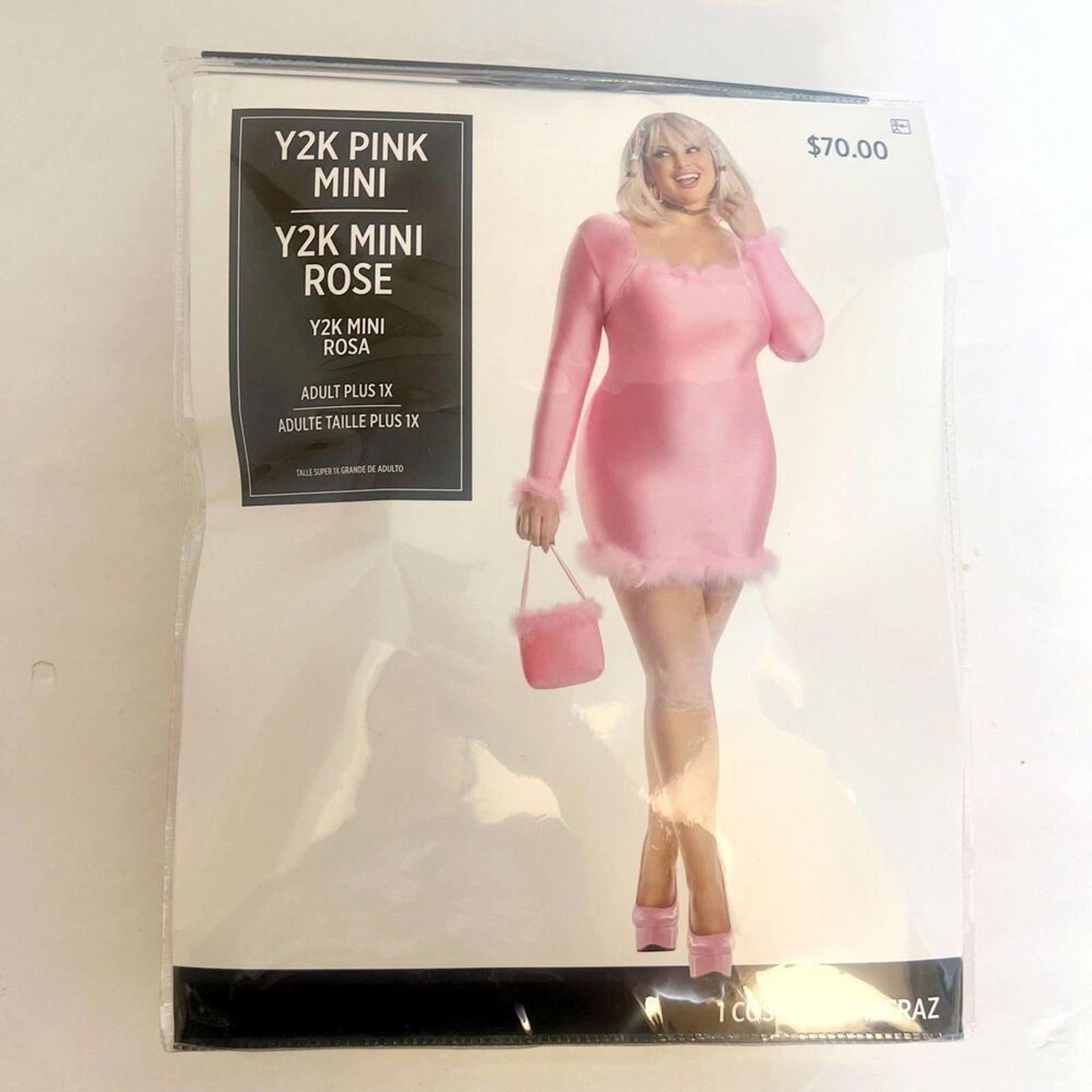 NWT y2k Pink Mini Dress Pink Fur Lined Jennifer Coolidge Legally Blond by Hot Girl Secondhand