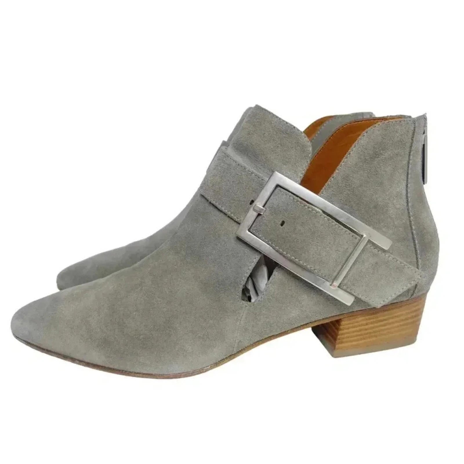 Aquatalia Like New Filomena Grey Suede Buckled Booties Women's Size 8. by Hot Girl Secondhand
