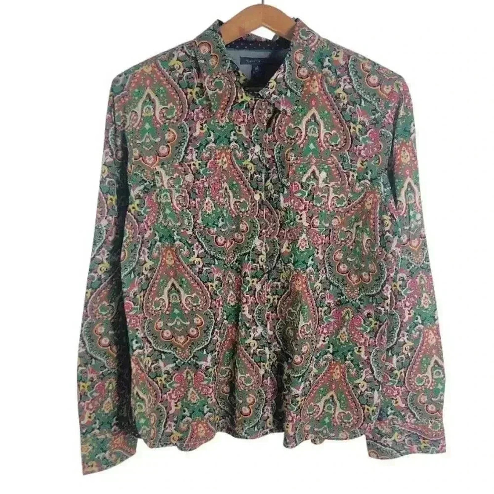 Vintage Tommy Hilfiger Button Down Patterned Shirt Women's Size XL by Hot Girl Secondhand