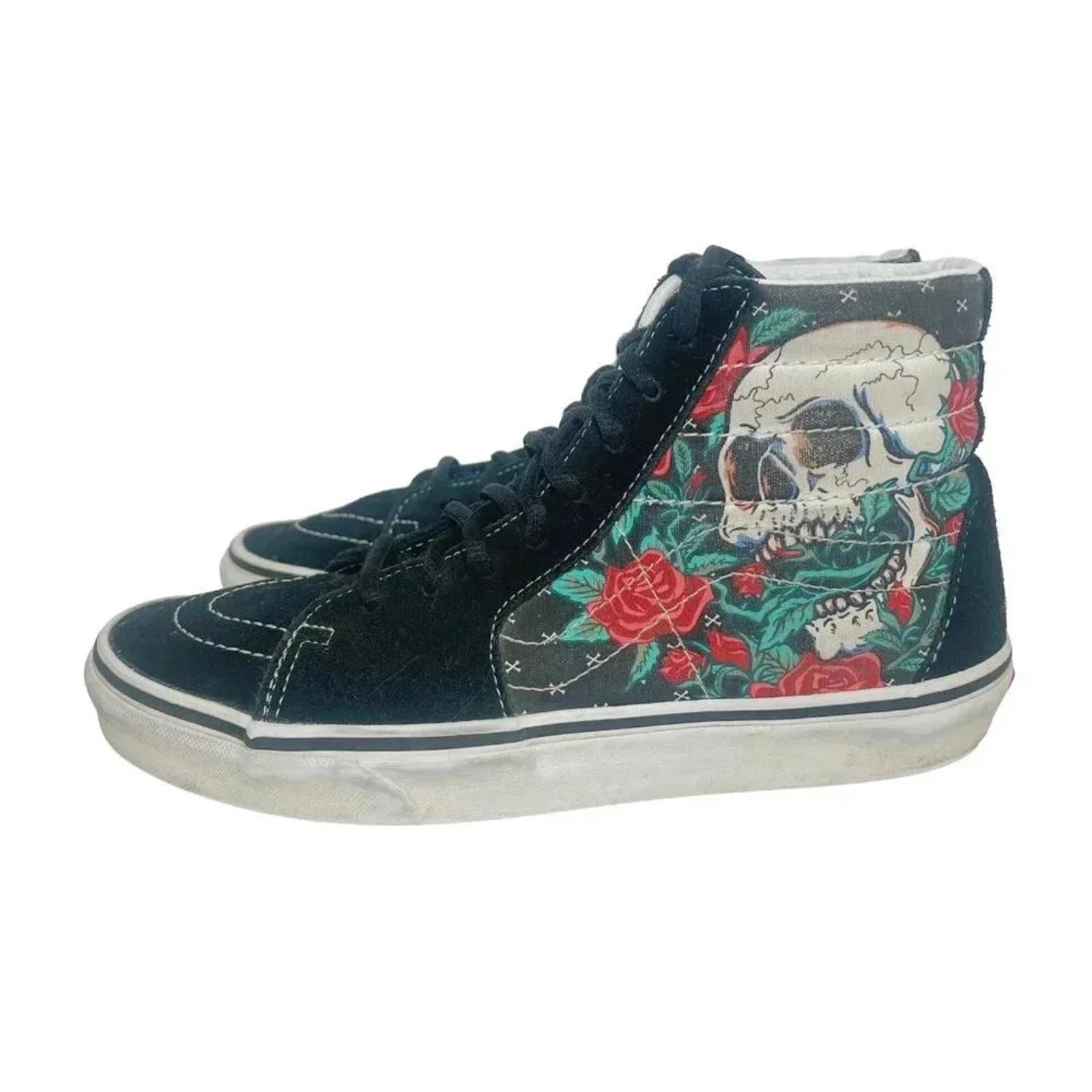 Vans Sk8-Hi Rose Skulls High Top Sneakers Men's Size 6.5 by Hot Girl Secondhand