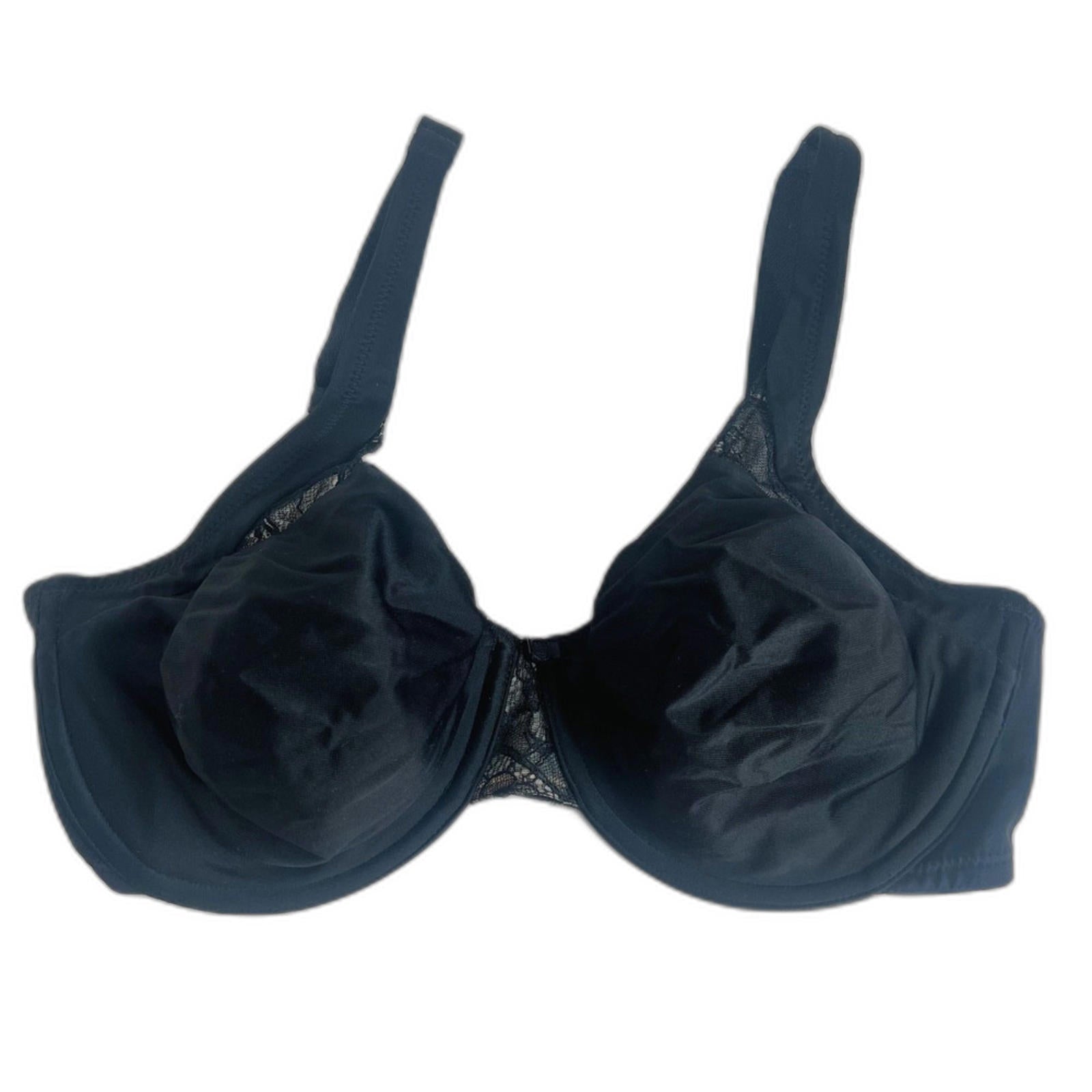 Wacoal Black Unlined Bra Lace Details Size 36D by Hot Girl Secondhand