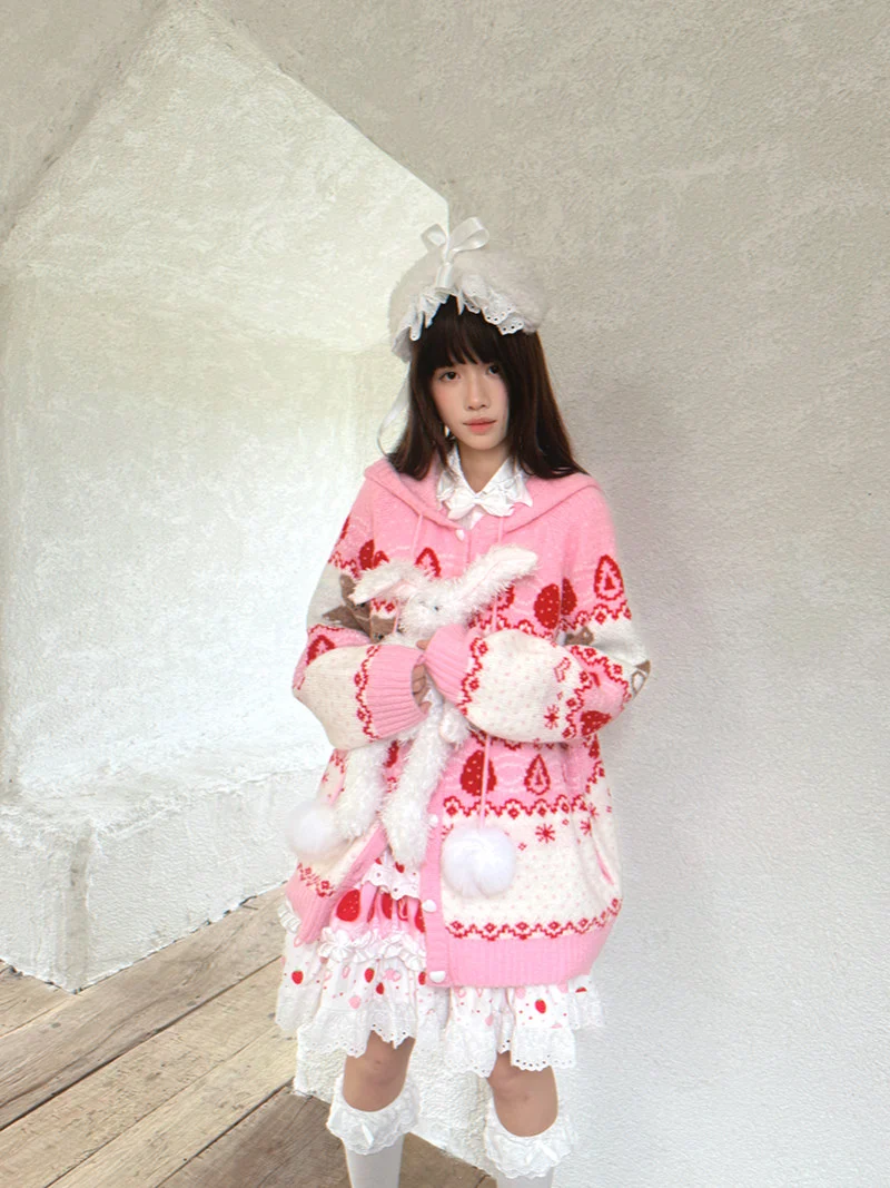Kawaii Bear Cake Cardigan - Daytoday Everyday Institute by Land Decora