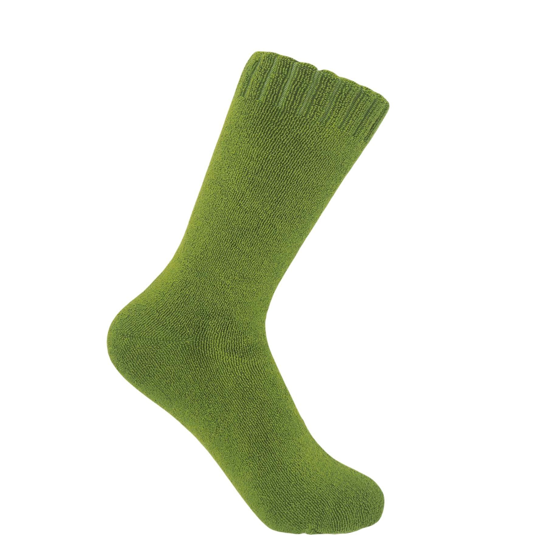 Ribbed Cuff Women's Bed Socks - Green by Peper Harow