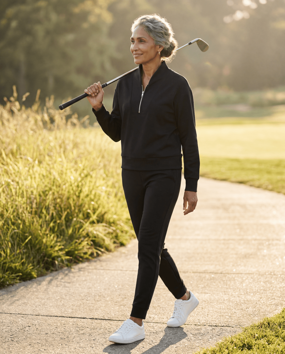 The Black Classic 1/2 Zip Sweatshirt by Putter Girl