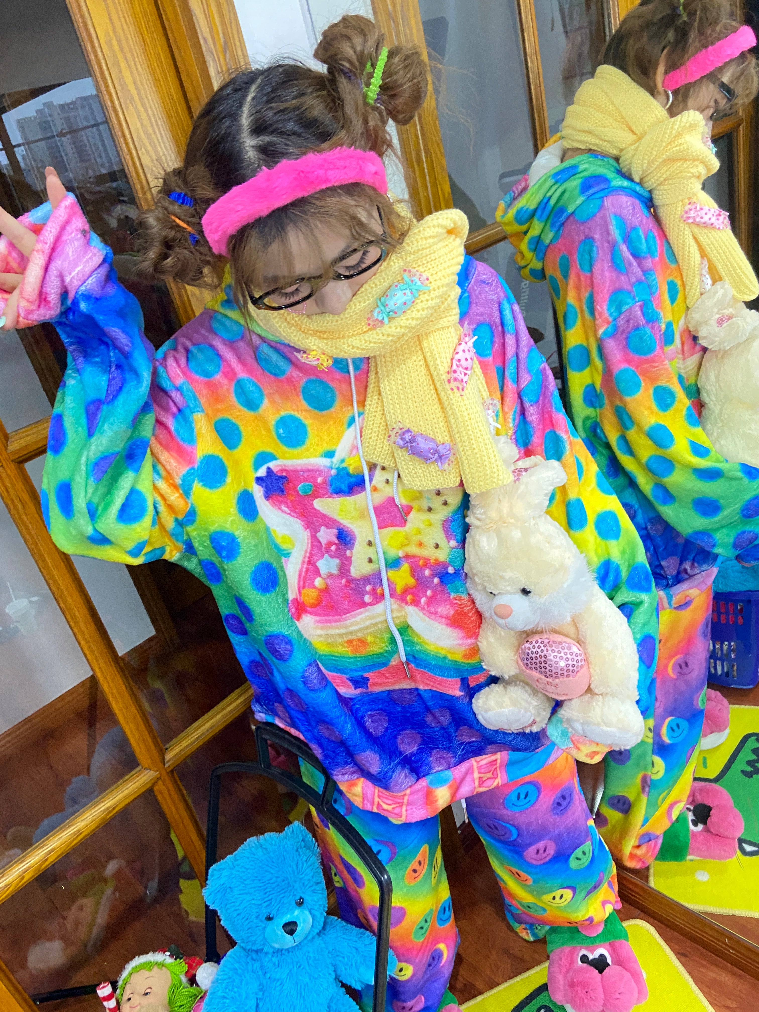 Kawaii Y2K Yellow Knit Scarf - Leerroo by Land Decora