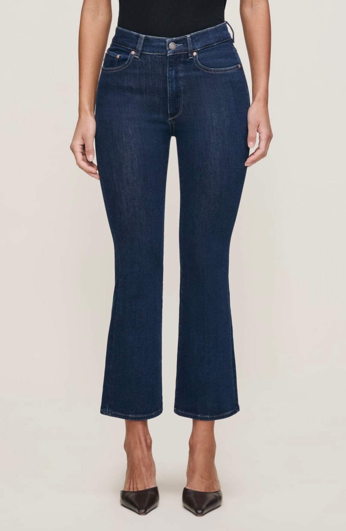 Dl1961 Bridget Boot High Rise Instasculpt Crop Jeans in Lunar Sky by Sierra Deene
