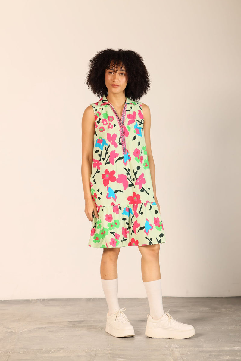 PINK TROPICS LUNA DRESS by Maude Vivante
