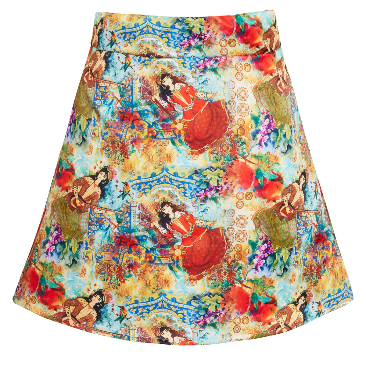 Persian Printed Mini Skirt By Sarvin by Sarvin