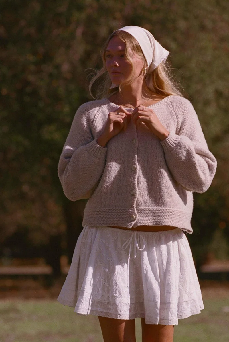 Ryan Sweater - Tan Cardigan Button Down Sweater by Merritt Charles