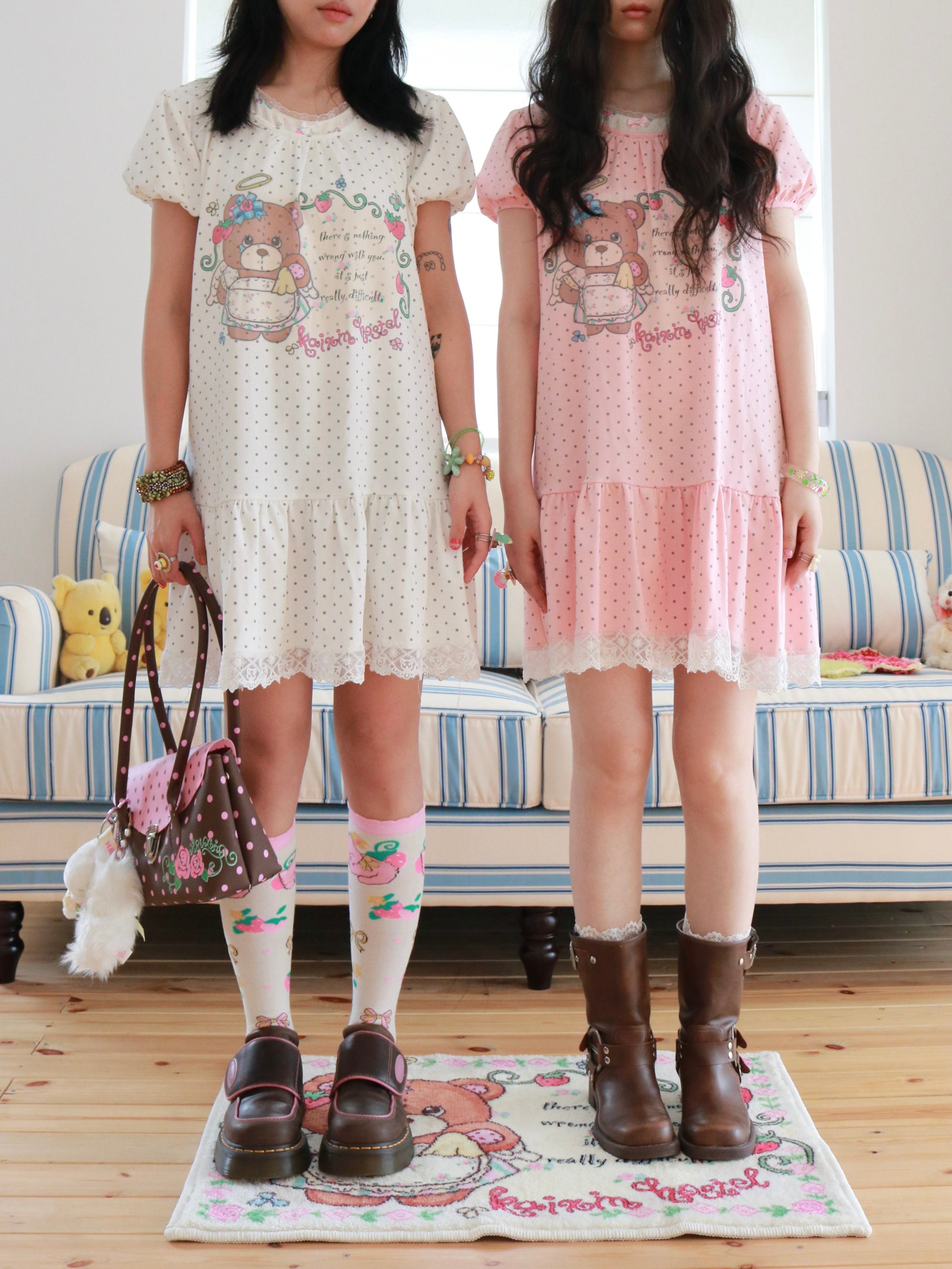 Kawaii Bear Strawberry Dress - KaiXin Hostel by Land Decora