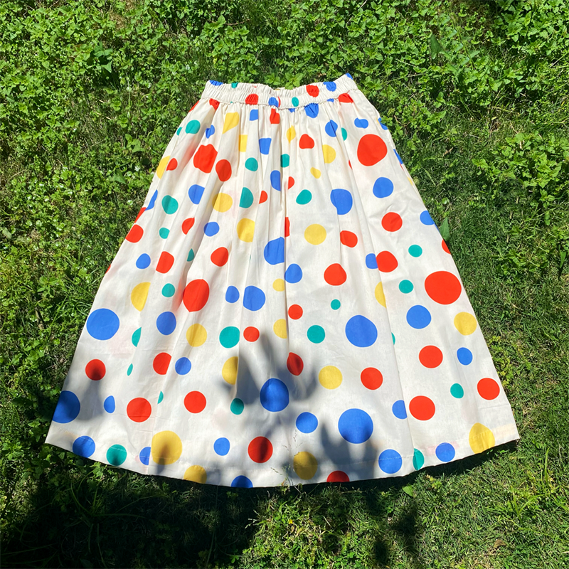 Rainbow Polka Dot A-Line Skirt Kawaii Vintage - Toothshop by Land Decora