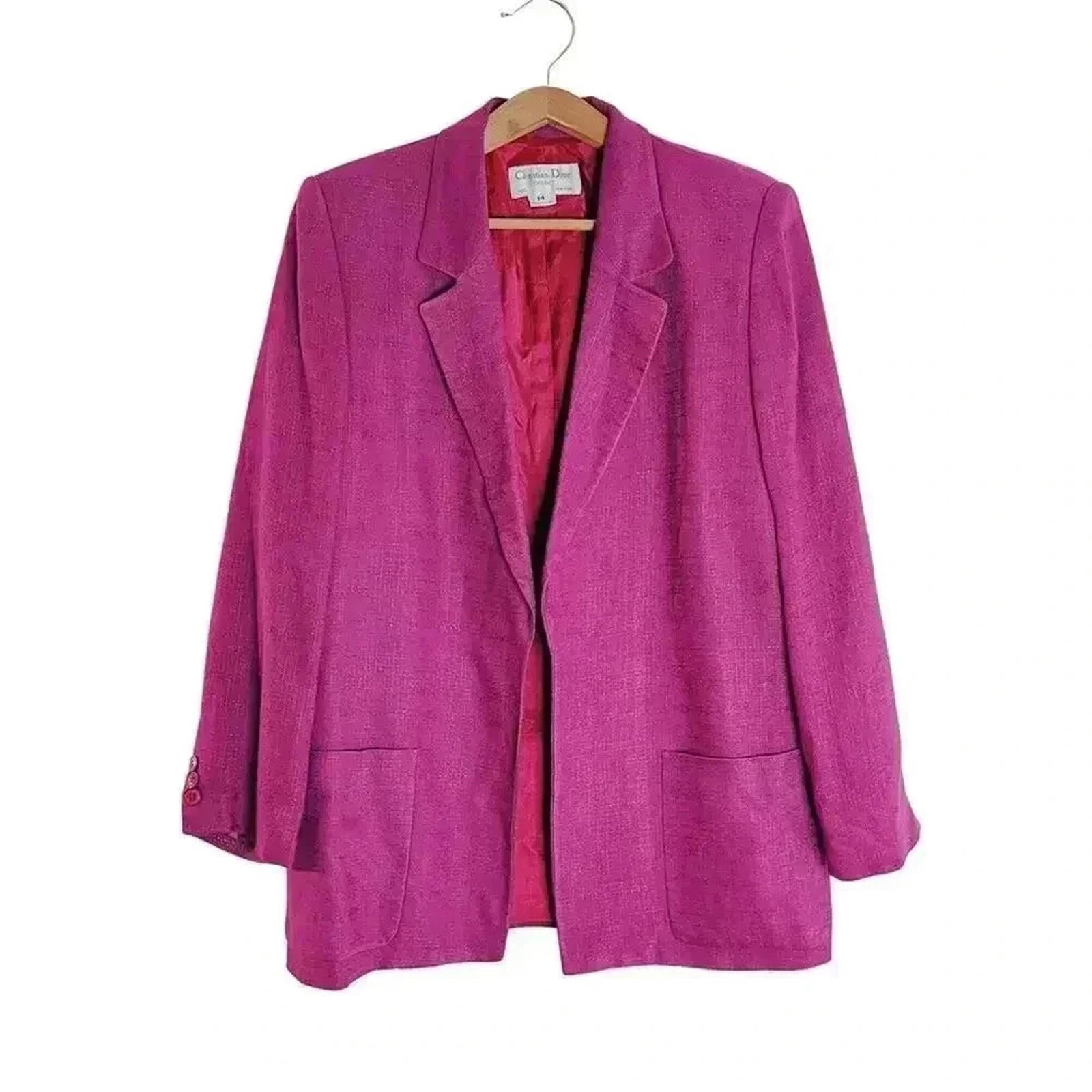 Christian Dior Rare Vintage Fuchsia Blazer Women's Size 14 by Hot Girl Secondhand