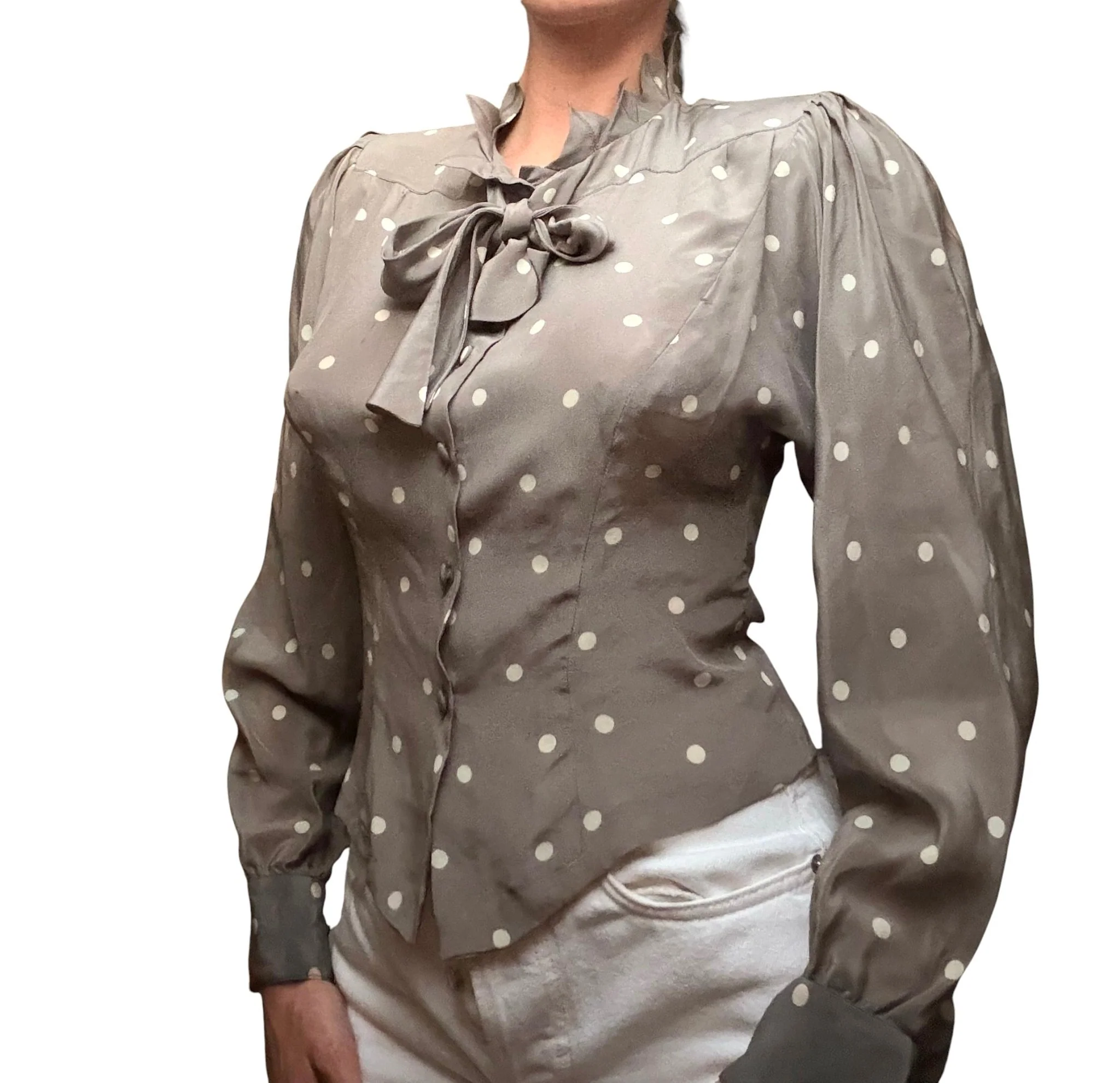 Emmanuelle Khanh Polka Dot Blouse by Ascensio Vintage
