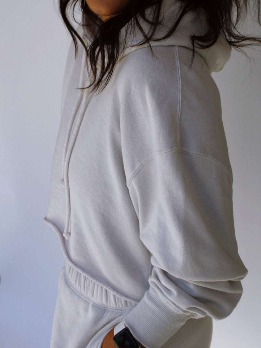 EVA CROPPED HOODIE IN SAND - FINAL SALE by RAËLIV