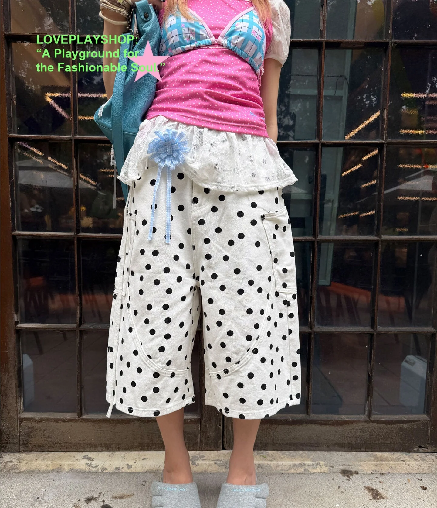 Vintage Polka Dot Capri Pants - loveplayshop by Land Decora