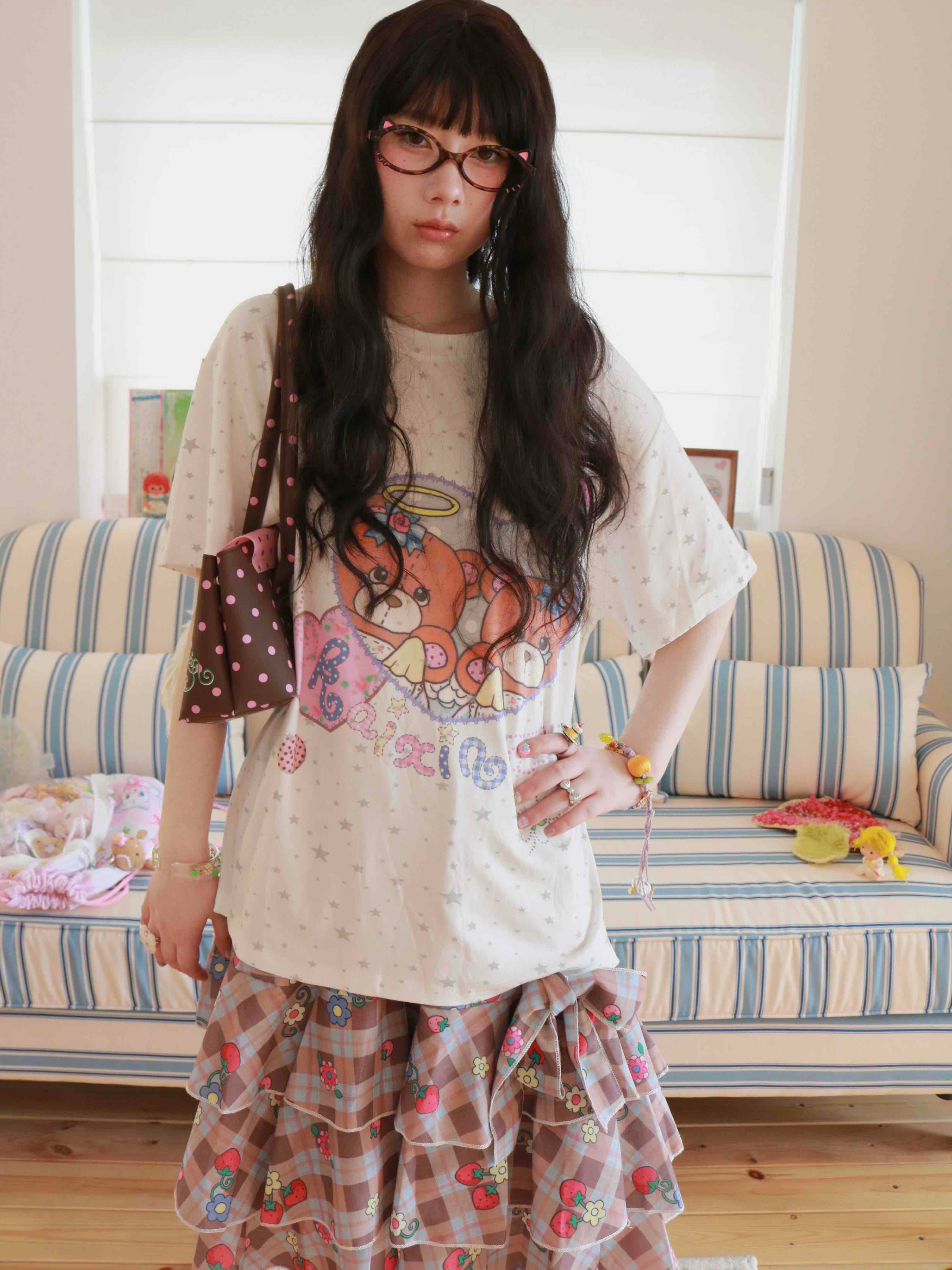 Kawaii Bear Print T-Shirt - KaiXin Hostel by Land Decora