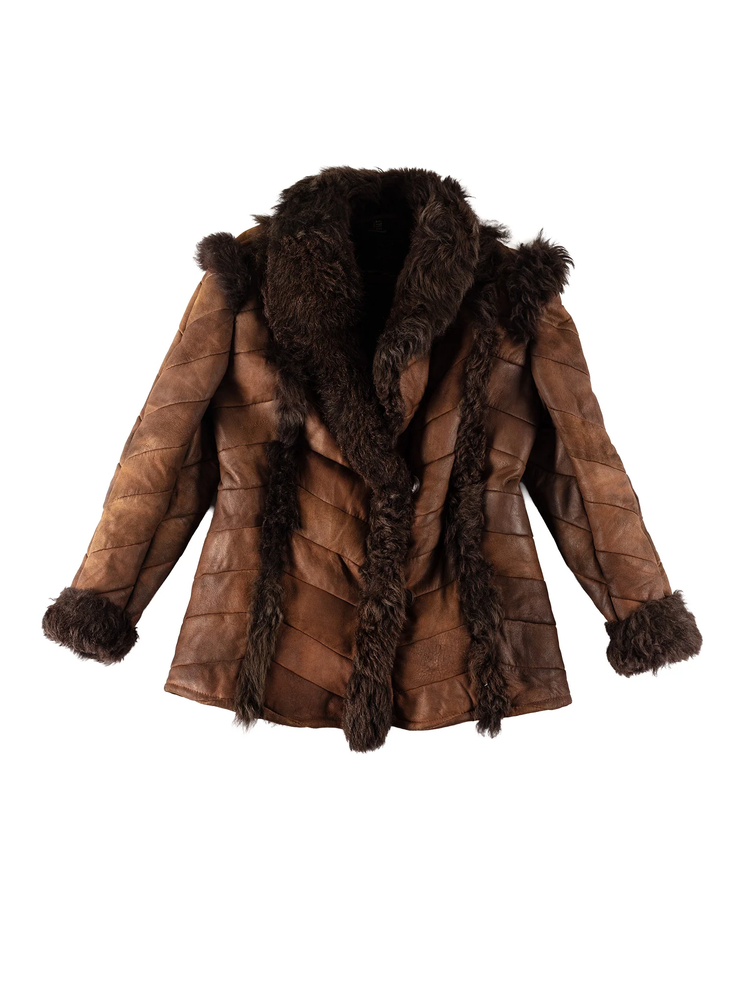 Vintage 70's Women Penny Lane Sheepskin Jacket in Brown by Northern Grip