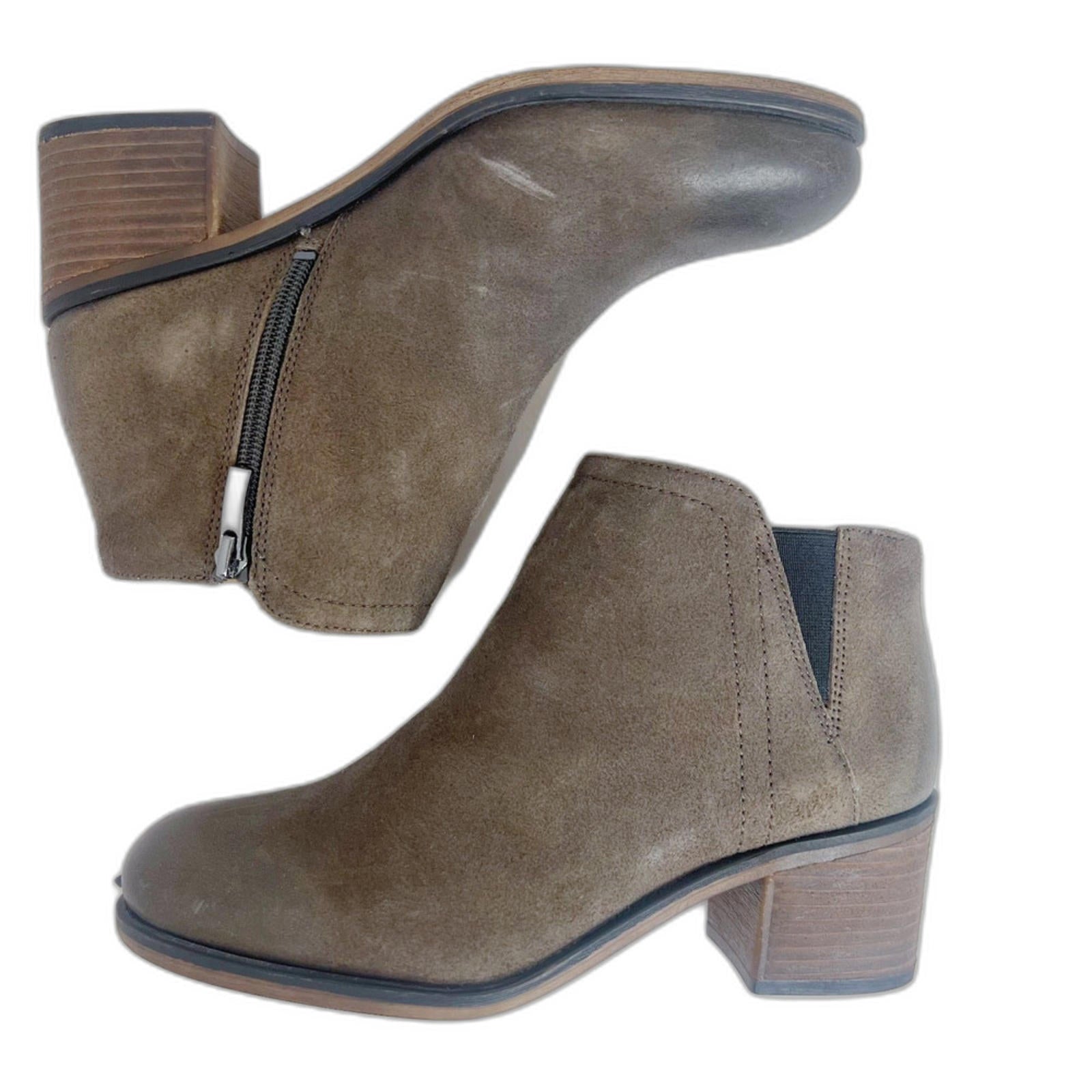 Franco Sarto Melville Booties Taupe Suede Ankle Boots Women's Size 8 by Hot Girl Secondhand