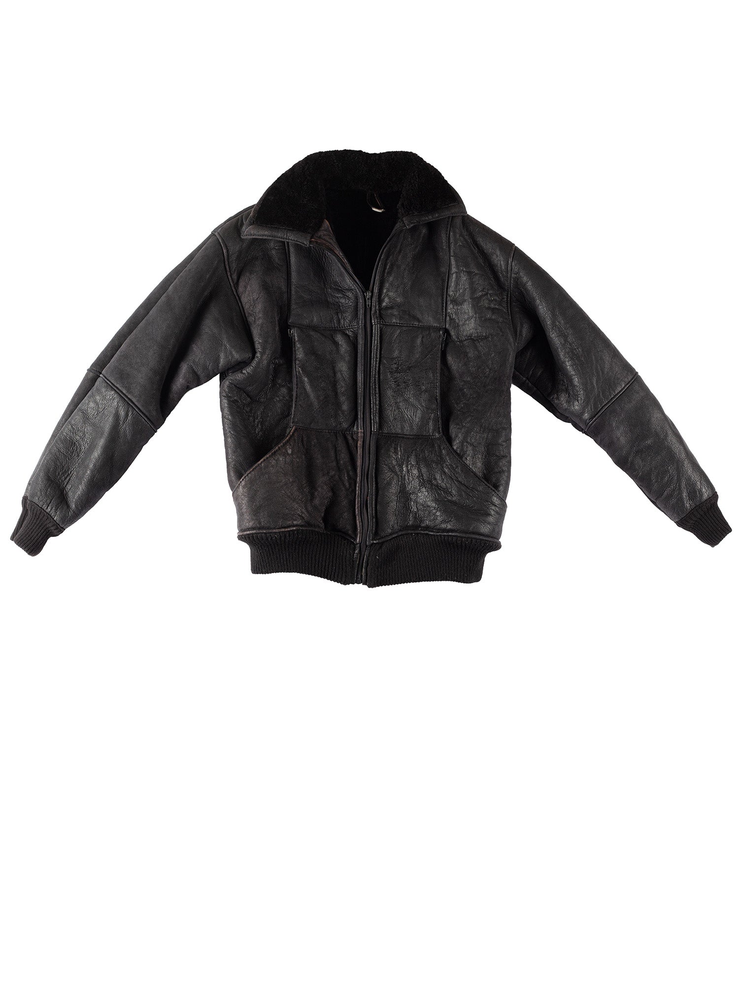 Vintage 90's Men Sheepskin Jacket in Black by Northern Grip