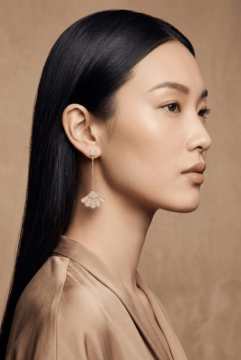 Aria Fan Drop Earrings — Full Pavé (Pre-Order) by Akalia