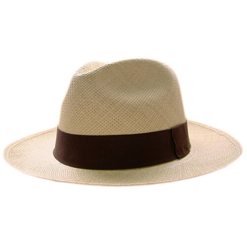 Genuine Classic Fedora Panama Hat Handwoven In Ecuador - Natural Straw by ECUALAMA
