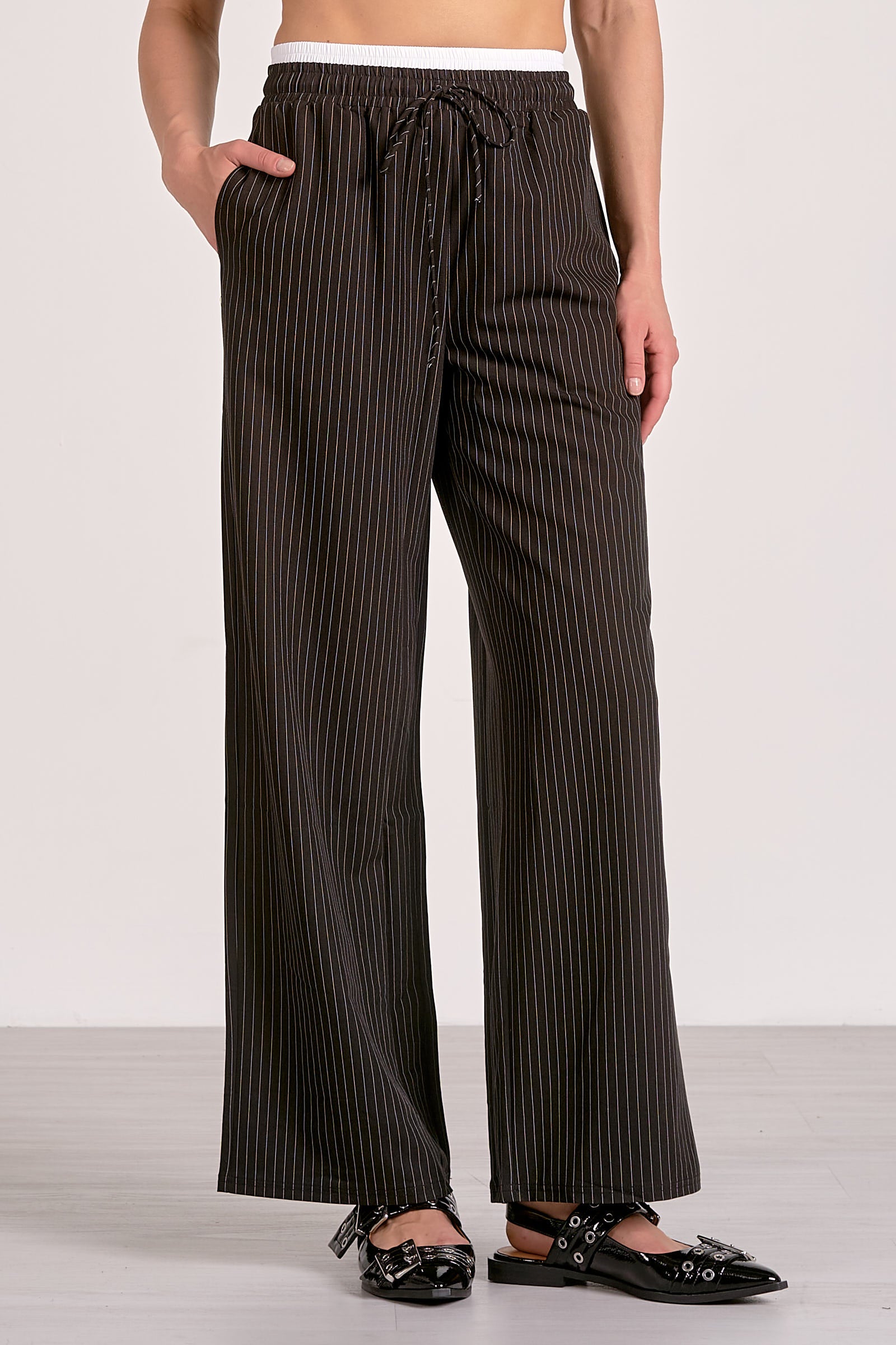 Elan Trent Trousers in Black Stripe by Sierra Deene