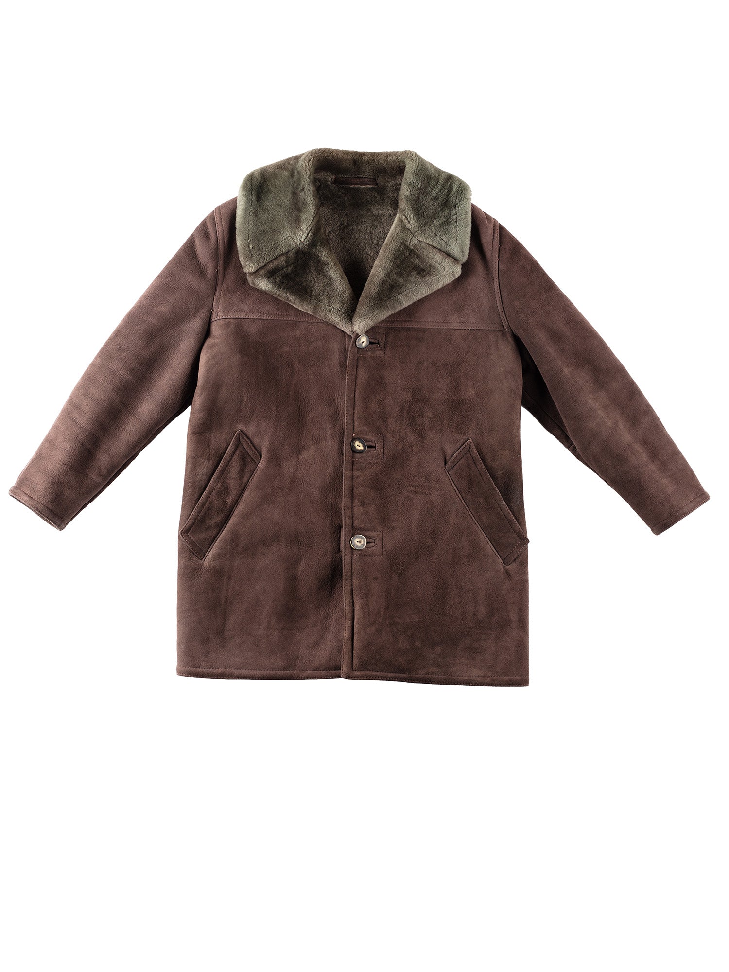 Vintage 90's Men Sheepskin Coat in Brown by Northern Grip