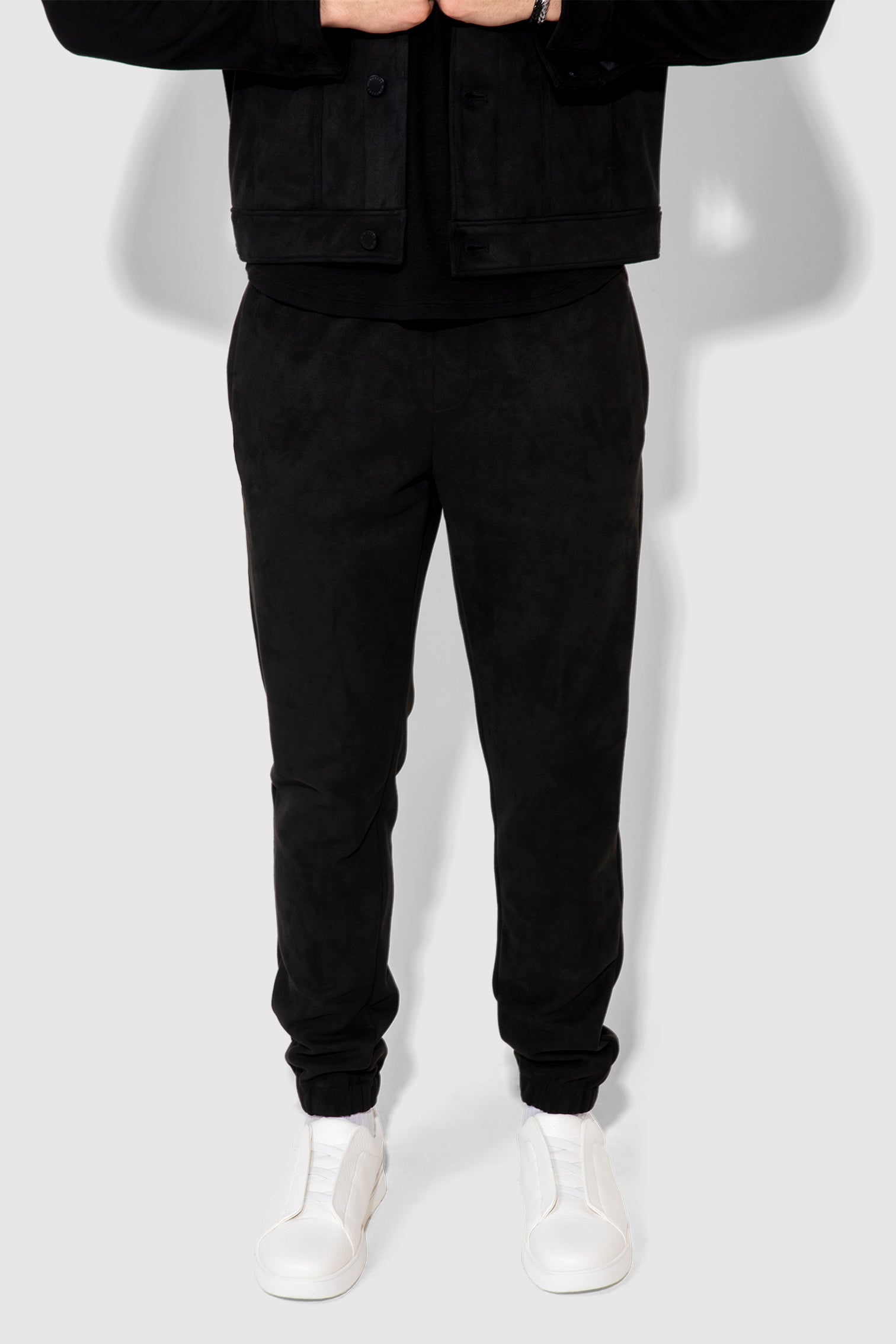 Noah Butter Suede Noir Stretch Skinny Jogger by MONFRERE