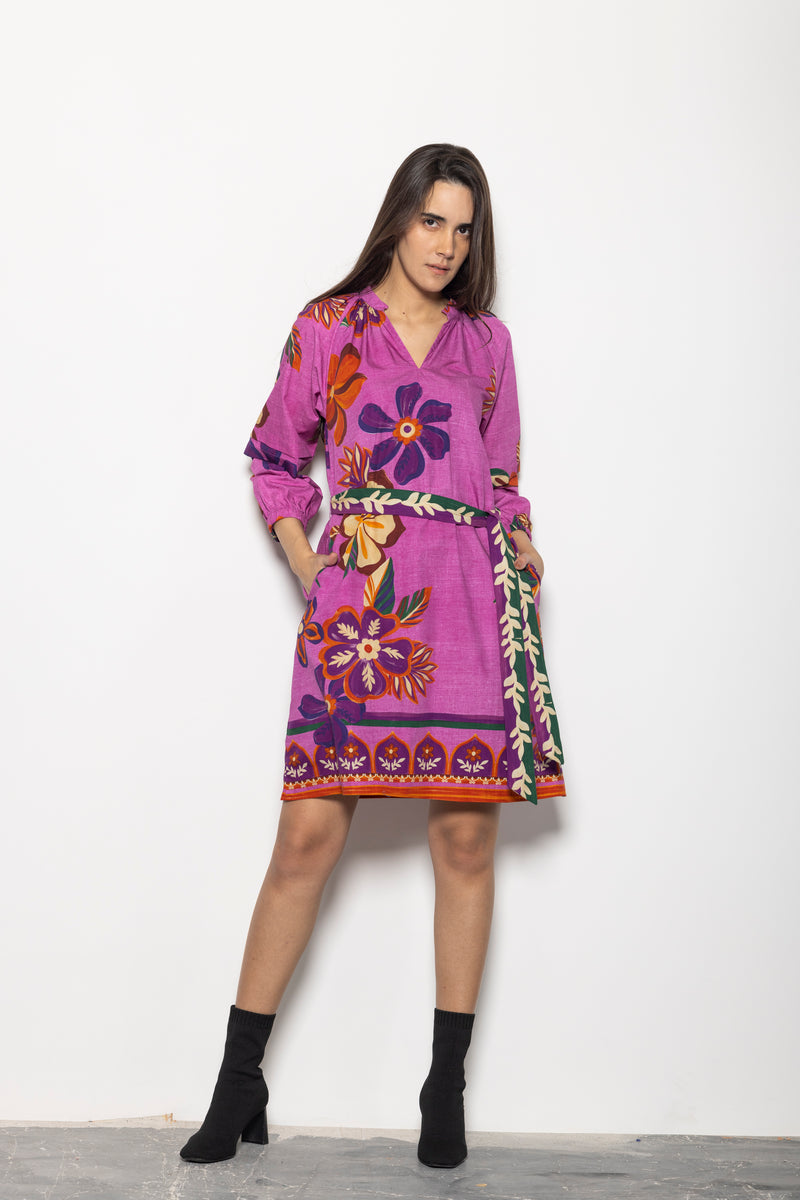 MAUVE BLOSSOMS GIA DRESS by Maude Vivante