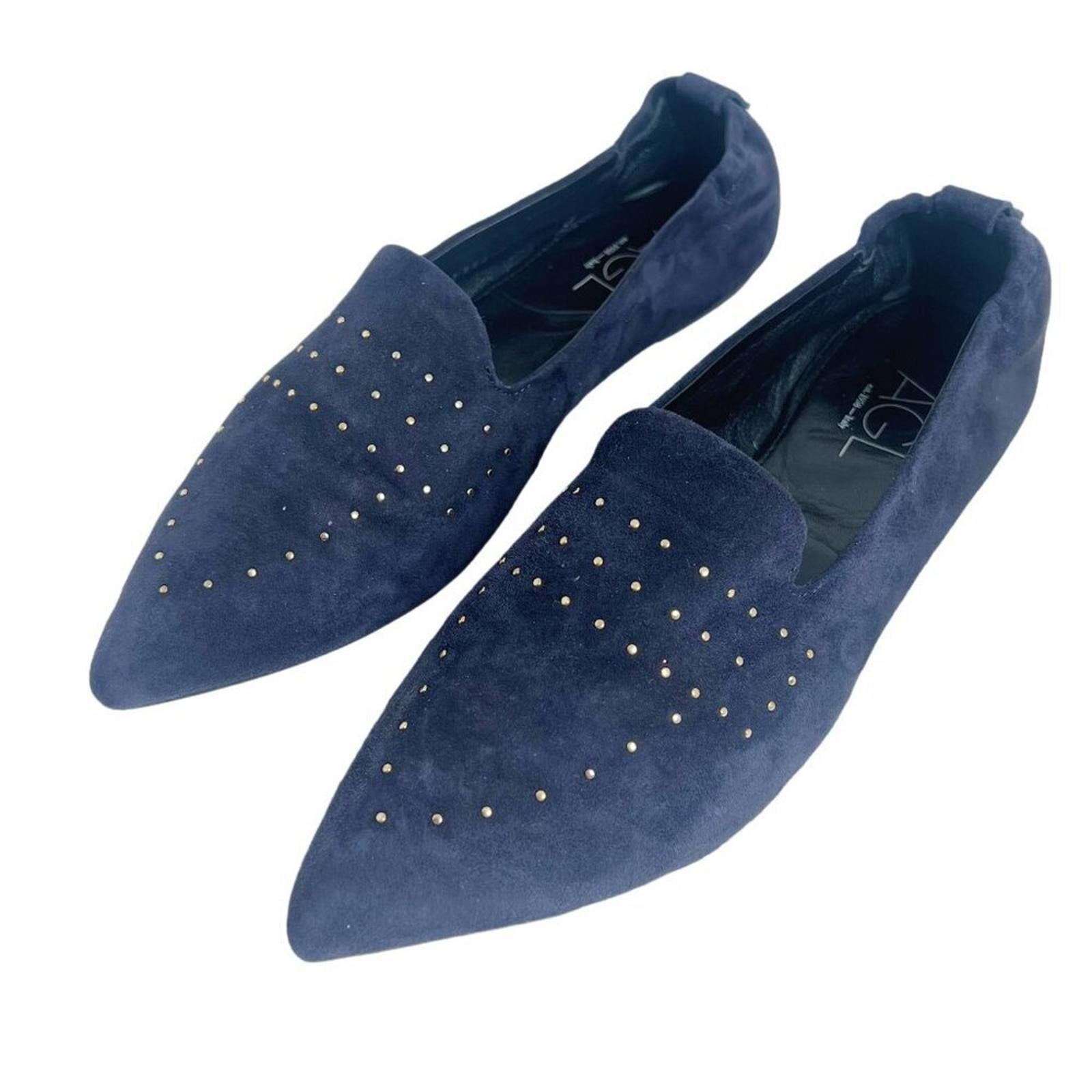 AGL Attilio Giusti Leombruni Studded Blue Suede Loafers Flats Women's by Hot Girl Secondhand