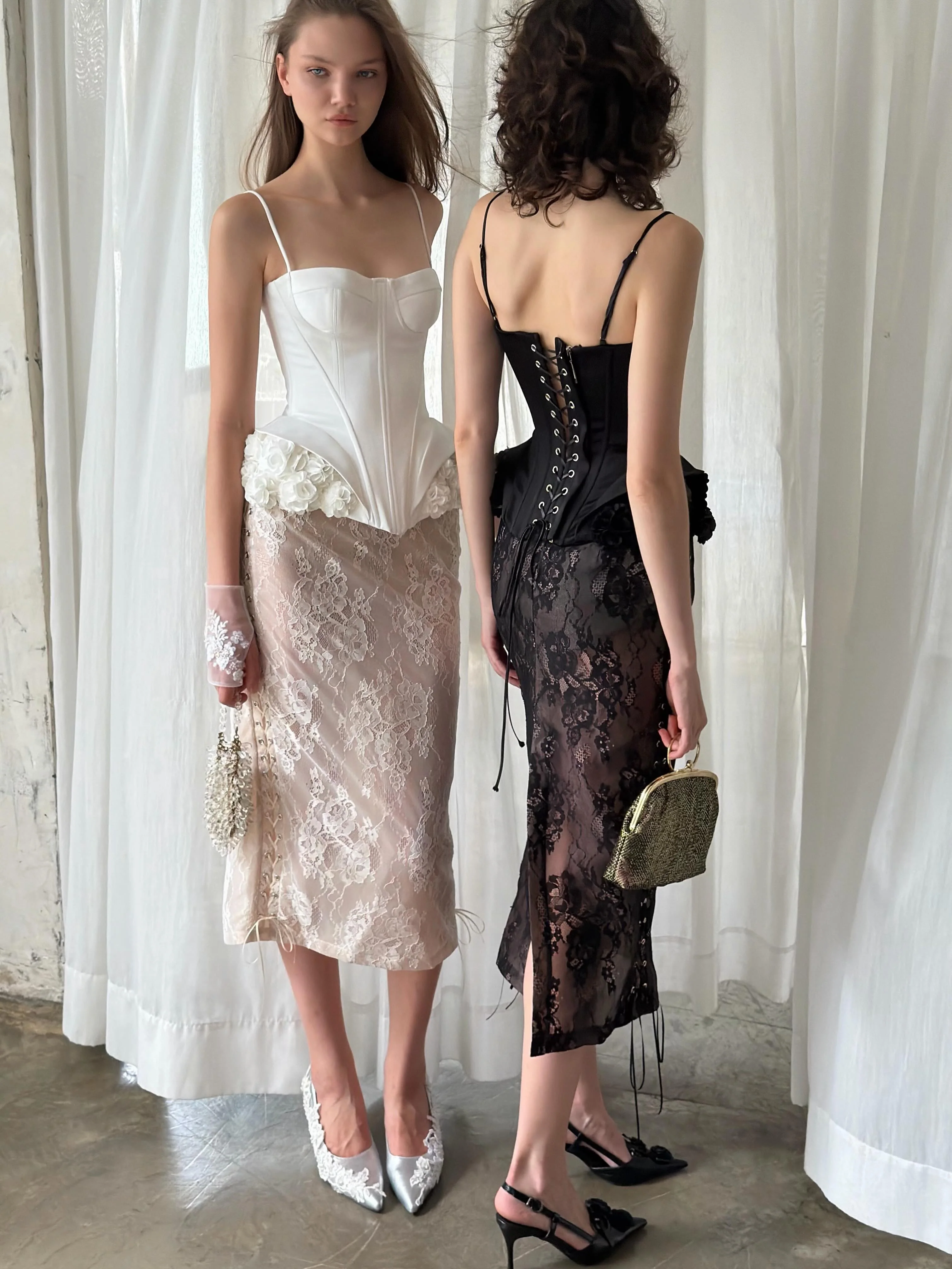 Satin Floral Bustier Corset Top | Going Out Top | Darling Corset by After Five