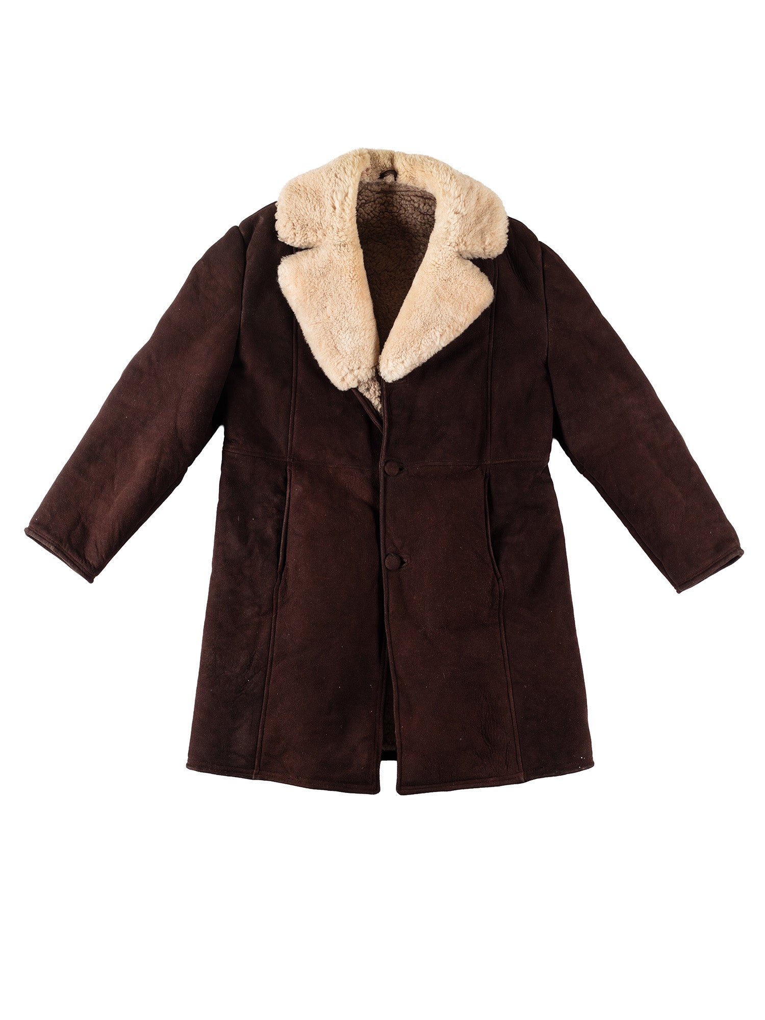 Vintage 70's Men Sheepskin Coat in Brown by Northern Grip