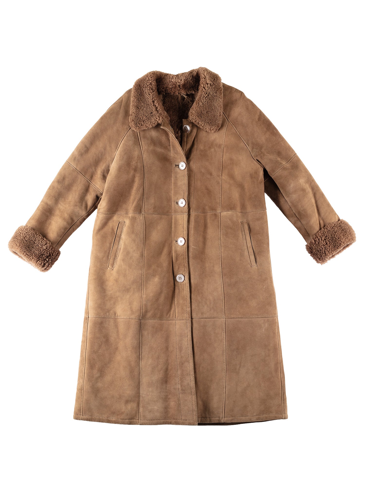 Vintage 80's Women Sheepskin Coat in Beige by Northern Grip