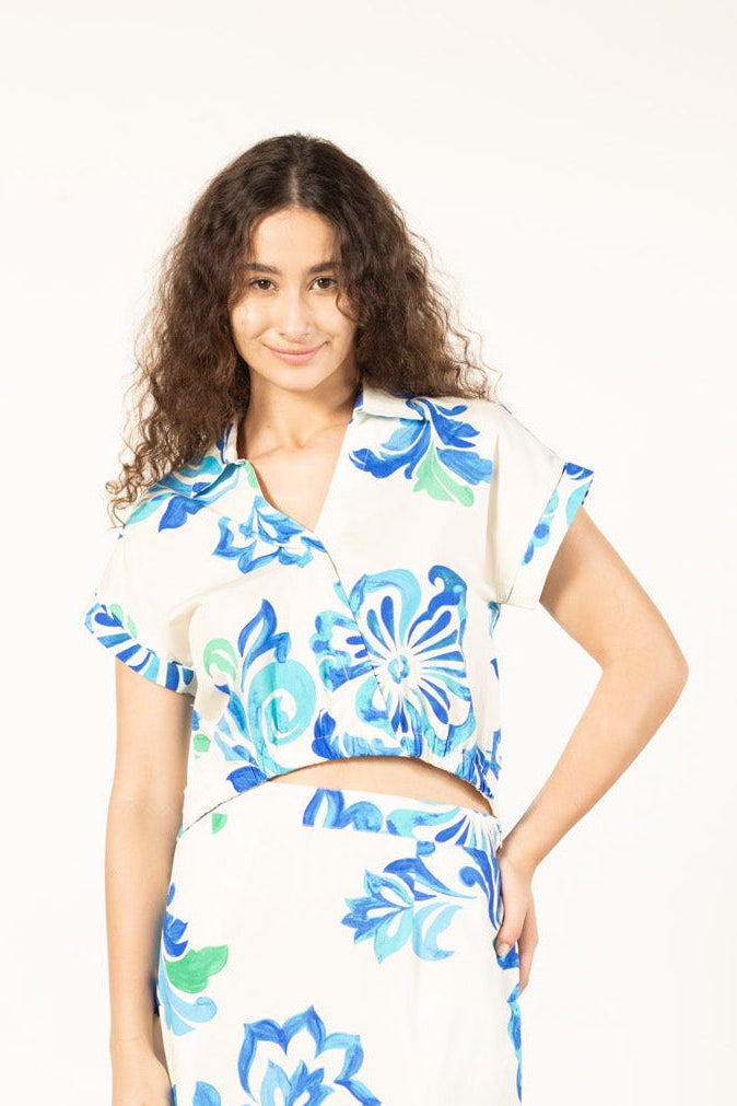 OCEAN BLOOM ZIA TOP by Maude Vivante