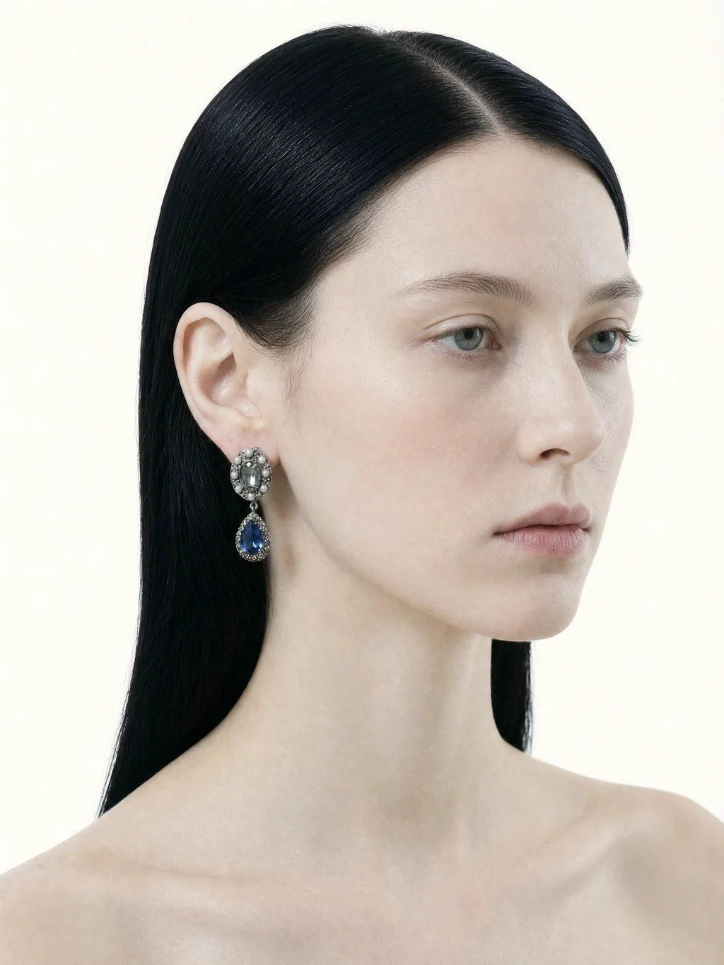 Midnight Reliquary Drop Earring by ASATO
