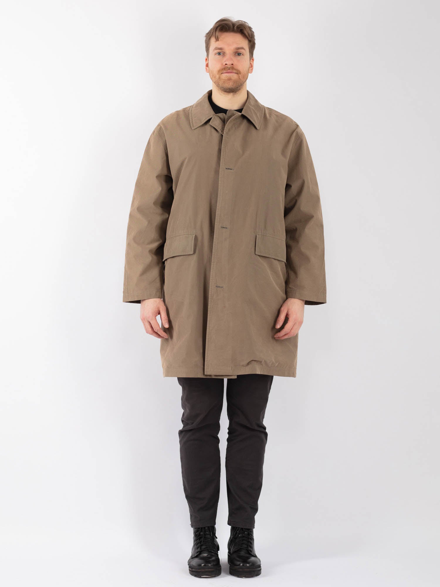 Vintage 90's Men Mac Coat in Beige by Northern Grip
