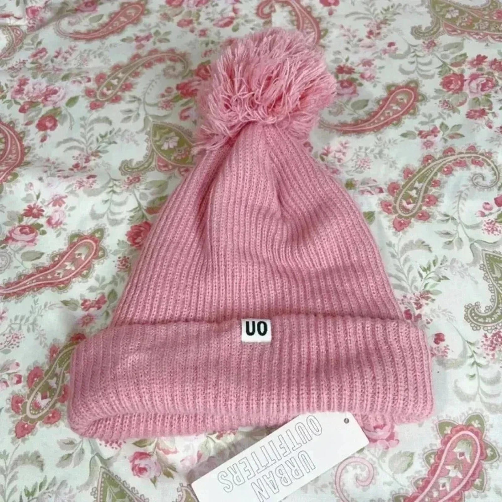NWT UO Light Pink Winter Hat Beanie With Pompom Ballerina Pink Coquett by Hot Girl Secondhand