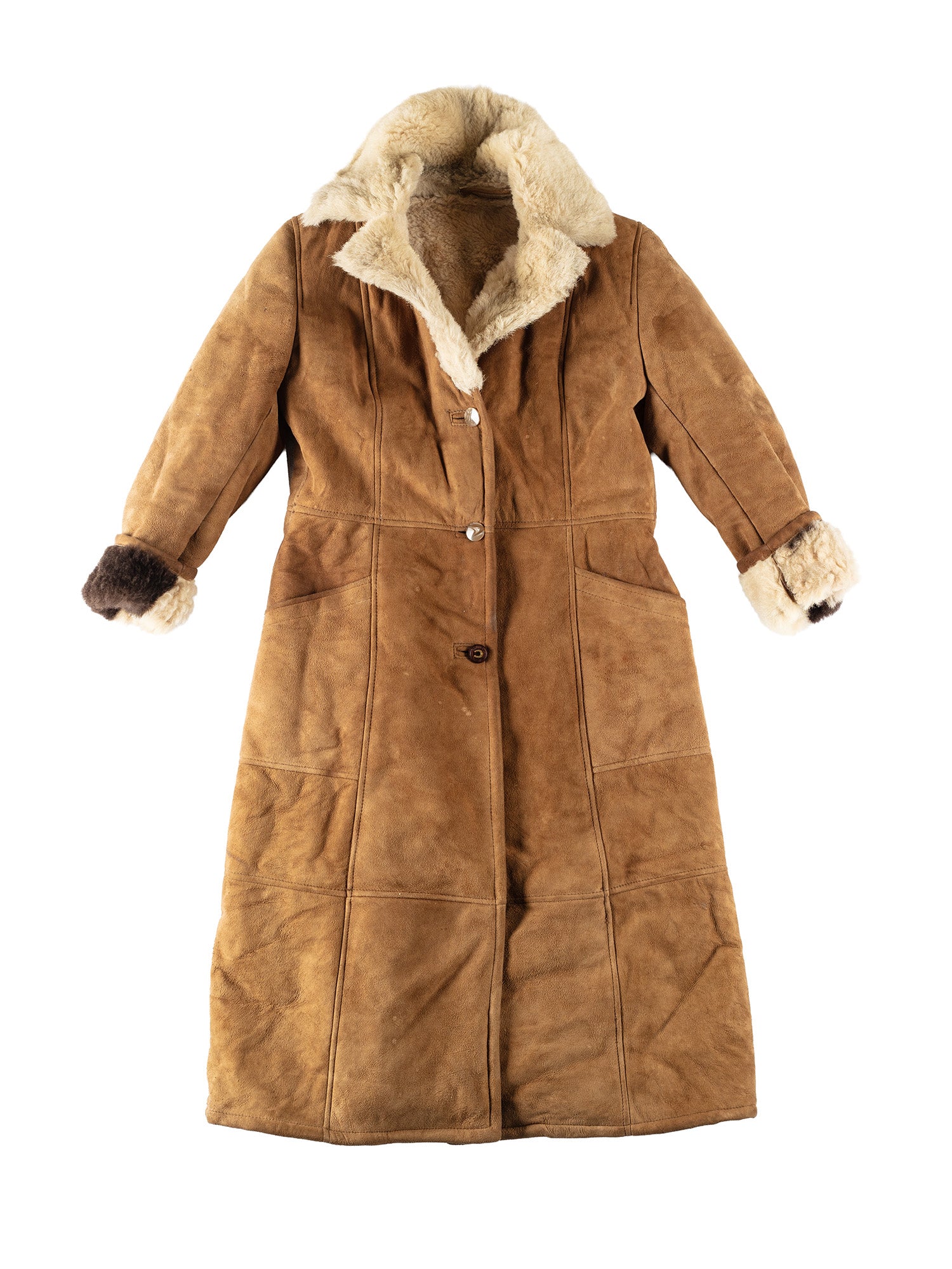 Vintage 70's Women Penny Lane Sheepskin Coat in Beige by Northern Grip
