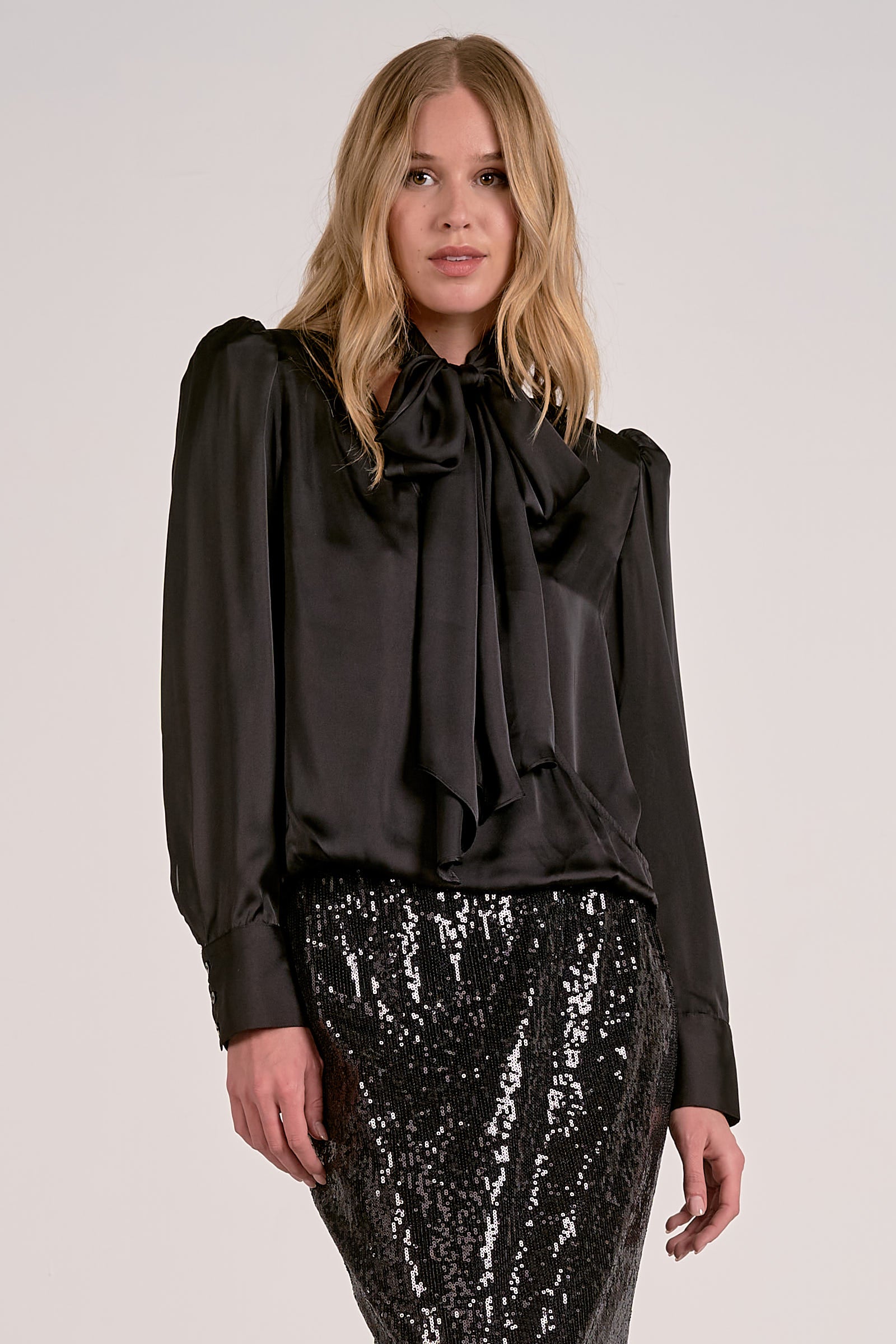 Elan Long Sleeve V-Neck Scarf Top by Sierra Deene