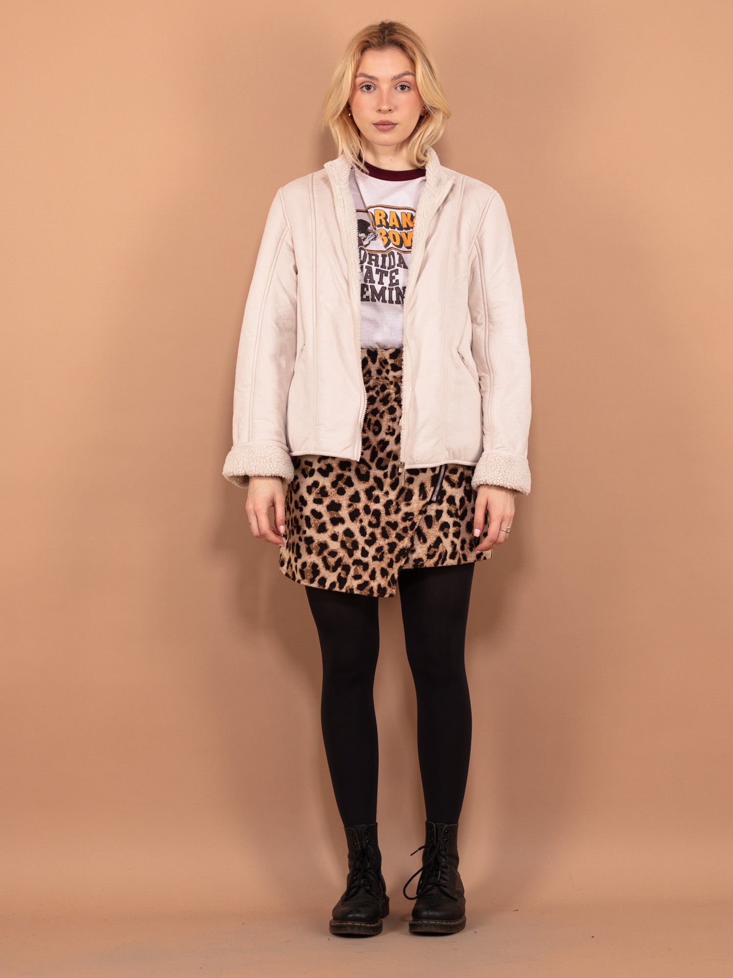 Vintage 00's Women Sherpa Jacket in Cream White by Northern Grip